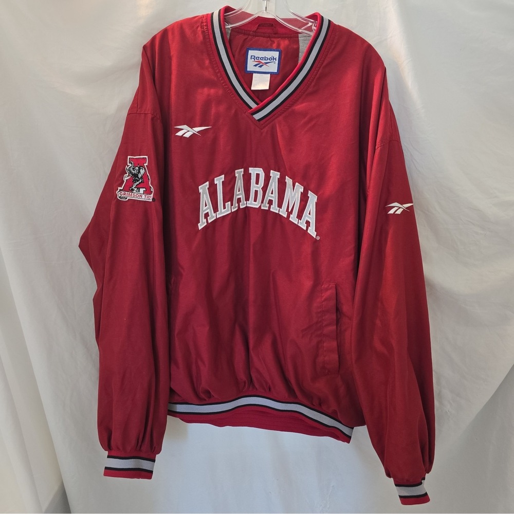 Vtg 90s Reebok Alabama Crimson Tide Gameday Pullover Windbreaker Spellout XXL